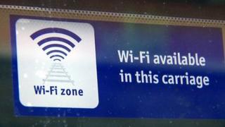 Wifi sign in train carriage
