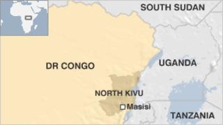 Map shows province on North Kivu in DR Congo