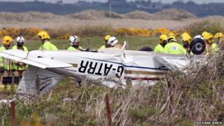 The light aircraft wreckage