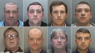 Clockwise top left to bottom right: Thomas Wallace, Martin Feeley, Michael Cook, John O'Donnell, Paul Cochrane, Terence Mooney, Gary Curran and John Bowles