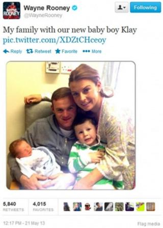 Wayne Rooney's tweeted photo