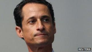 Anthony Weiner pauses as he announces that he will resign from the United States House of Representatives during a news conference in Brooklyn, New York, in 16 June 2011