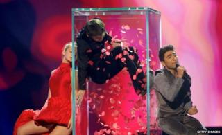 Azerbaijan practising at Eurovision
