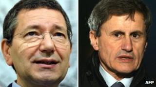 Ignazio Marino (left) and Gianni Alemanno (right)