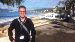 Dumitru Langham on the sea-front at Cannes