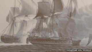 HMS Shannon and the USS Chesapeake in Massachusetts Bay in 1813