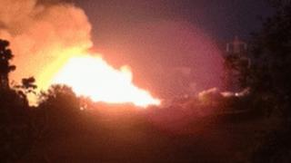 Fire at pallet yard