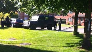 Police cordon in Tile Hill