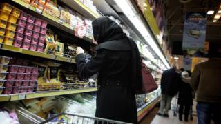 Woman in a supermarket in Tehran