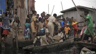 Makeshift school in Lagos, 2013