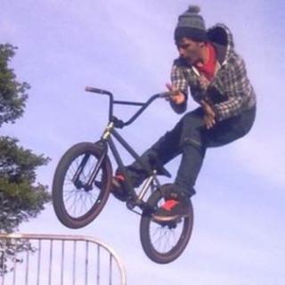 Mitchell Francis on his BMX bike