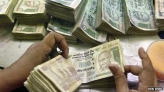 The rupee has depreciated due to India's large current account deficit