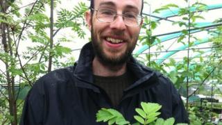 Neil Davidson holds Catacol Whitebeam cutting