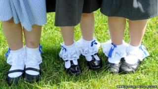 Children wearing socks
