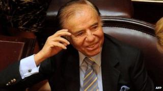 Carlos Menem in the Argentine Senate, 22 December 2011