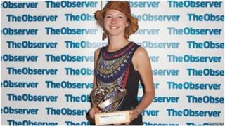 Millie Barrow picks up the award