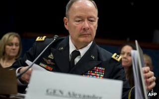 National Security Agency director Gen Keith Alexander on Capitol Hill in Washington on 18 June 2013