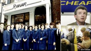 Ryanair family photo, O'Leary and a Ryanair interior