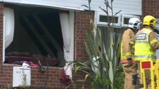 Windows blown out by gas explosion