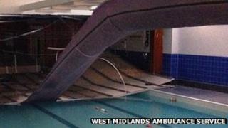 Ceiling collapse at swimming pool