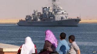 French warship in Suze canal, 2008