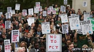 Protest against changes to legal aid in Westminster in May