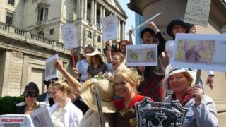 protestors at the Bank of England