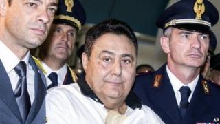 Roberto Pannunzi arriving in Rome