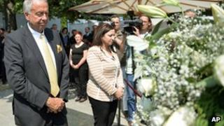 Germany's State Minister for Culture, Bernd Neumann, at the site of the new memorial in Berlin for the victims of the Nazi "euthanasia" programme (8 July 2013)