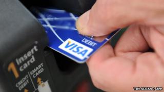 Credit card being swiped