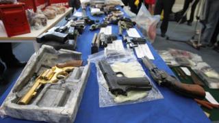 Weapons haul on display in Dublin
