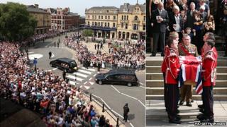 Crowds at the funeral of Fusilier Lee Rigby