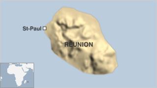 Map of Reunion showing St Paul