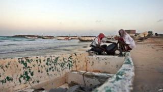 Somali pirates pictured in Hobyo in 2010