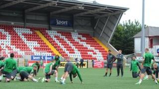 Celtic players training