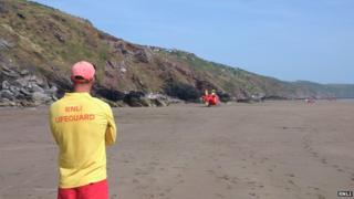 Toddler rescue, Whitsand Bay, July 2013