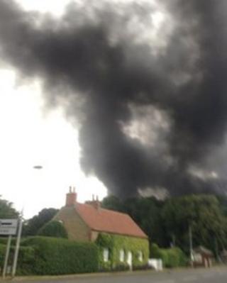 Fire in grounds of Normanby Hall