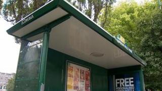 Bus shelter in Plymouth