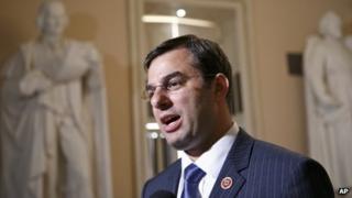 Rep Justin Amash returns to his office on Capitol Hill in Washington, 24 July 2013