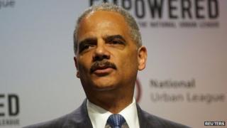 US Attorney General Eric Holder speaks in Philadelphia, Pennsylvania on 25 July 2013