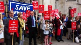 Demonstrators at the Royal Courts of Justice