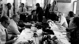 Evening Standard newsroom in 1975