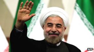 Iranian president-elect Hassan Rouhani in Tehran on 17 June 2013