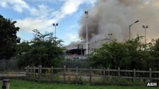 Fire at the recycling transfer centre in Worksop