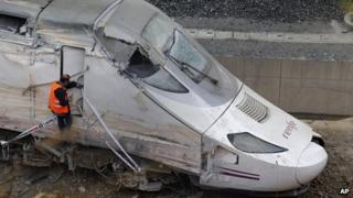 Engine of crashed train. 25 July 2013