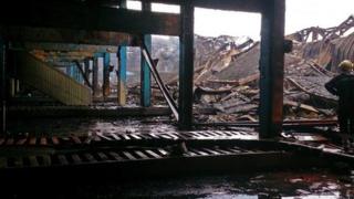 Aftermath of fire at Nairobi airport, 8 August
