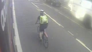 CCTV view of the cyclist
