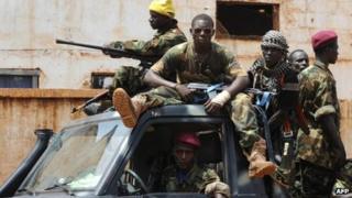 Seleka fighters in the capital Bangui. March 2013