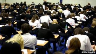 Pupils sitting an exam