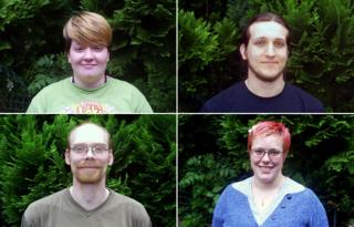 From top left, clockwise: Sarah, Chris, Charlie and Tom
